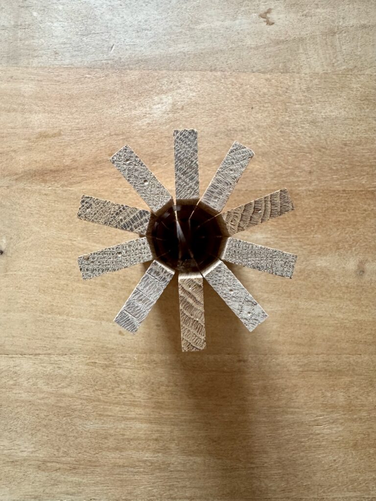 Holzklötzchen Kerzenhalter in der Lamellentechnik basteln
